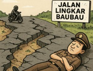 Jalan Lingkar Baubau Retak, Hukum di Sultra Ikut Retak