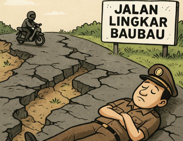 Jalan Lingkar Baubau Retak, Hukum di Sultra Ikut Retak
